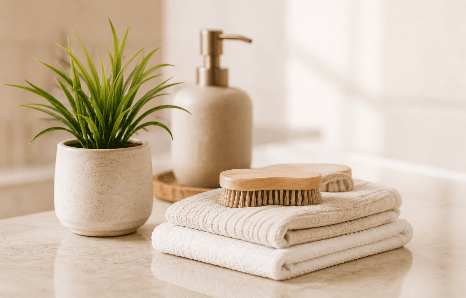 Clean towels and natural home styling